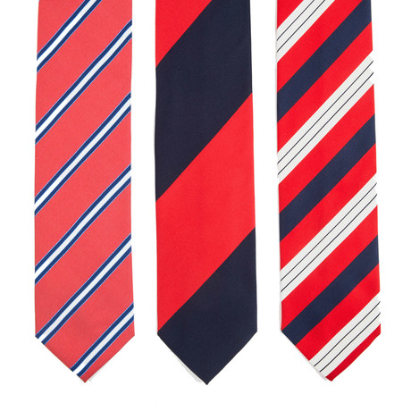 Pesaro Tie // Red + Blue + White // Pack of 3