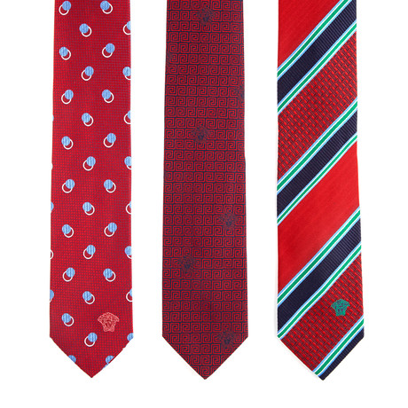 La Spezia Tie // Red + Black + Blue // Pack of 3