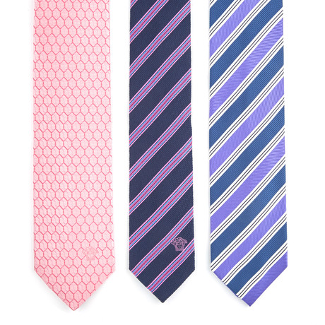 Udine Tie // Pink + Blue + Purple // Pack of 3