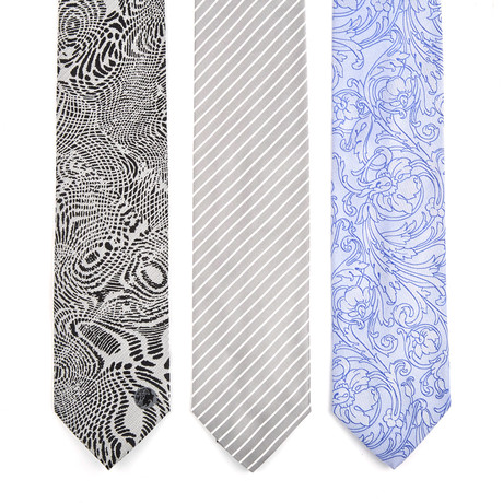 Bolzano Tie // Grey + White + Lavender // Pack of 3