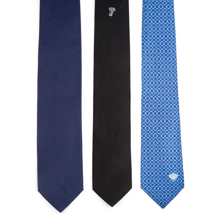 Monza Tie // Black + Blue // Pack of 3