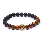 Lion Bracelet // Lava Stone // Brown + Black