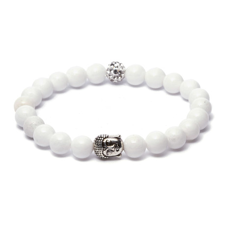 Buddha Bracelet // White Stone // White