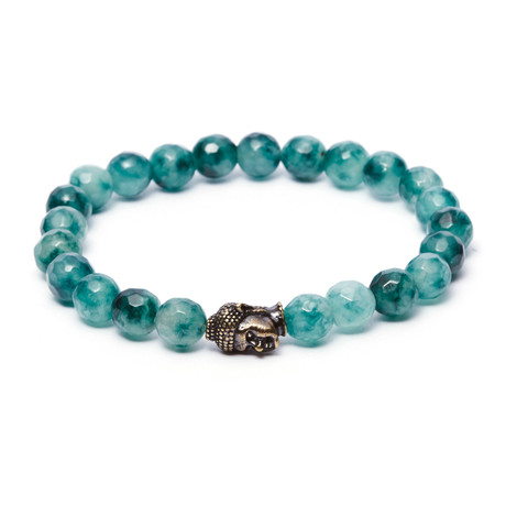 Buddha Bracelet // Jade Stone // Blue