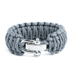 Survival Bracelet // Wide (Grey + Charcoal)