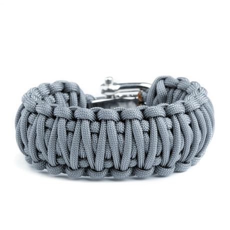 Survival Bracelet // Wide (Grey + Charcoal)
