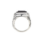Sterling Silver Black Onyx + Woven Shank Design Ring (9)