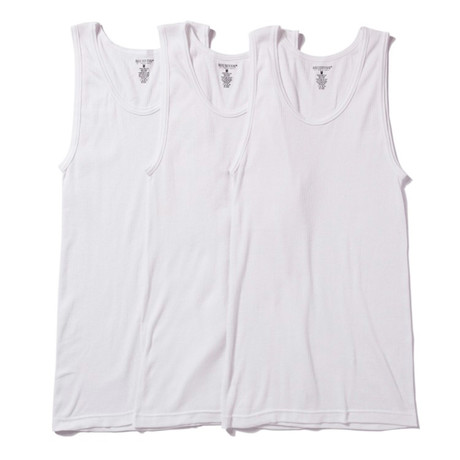 Ribbed Tank Top // White // Pack of 3 (S)