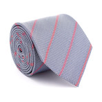 Silk Tie // Grey + Blue + Red