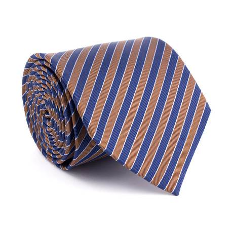 Stripes Silk Tie // Blue + Brown