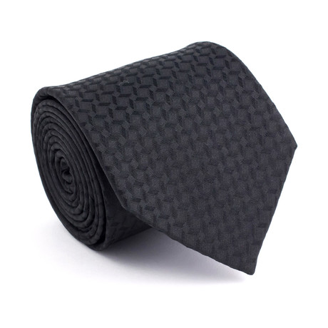 Check Silk Tie // Black Pattern