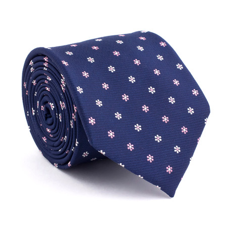 Flower Silk Tie // Blue + Pink