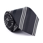 Stripes Silk Tie // Black + White