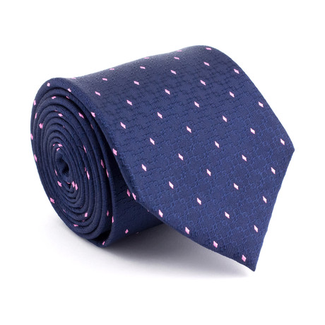 Spots Silk Tie // Blue + Pink Diamond