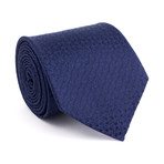 Check Silk Tie // Navy Diamond Grid