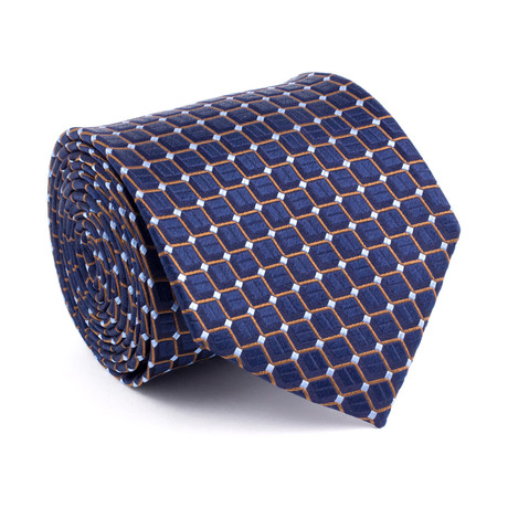 Check Silk Tie // Blue + Orange