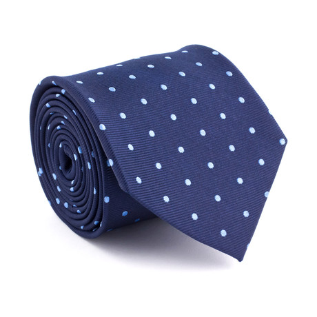 Polka Dots Silk Tie // Blue Polka Dots