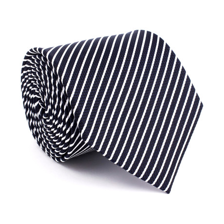 Stripes Silk Tie // Black + White Stripe
