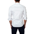 Garden Plaid Placket Button-Up Shirt // White (2XL)