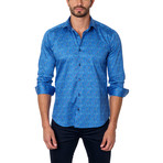 Unsimply Stitched // Dissonance Button-Up Shirt // Blue (XL)