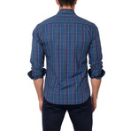 Crossing Lines Button-Up Shirt // Navy (M)