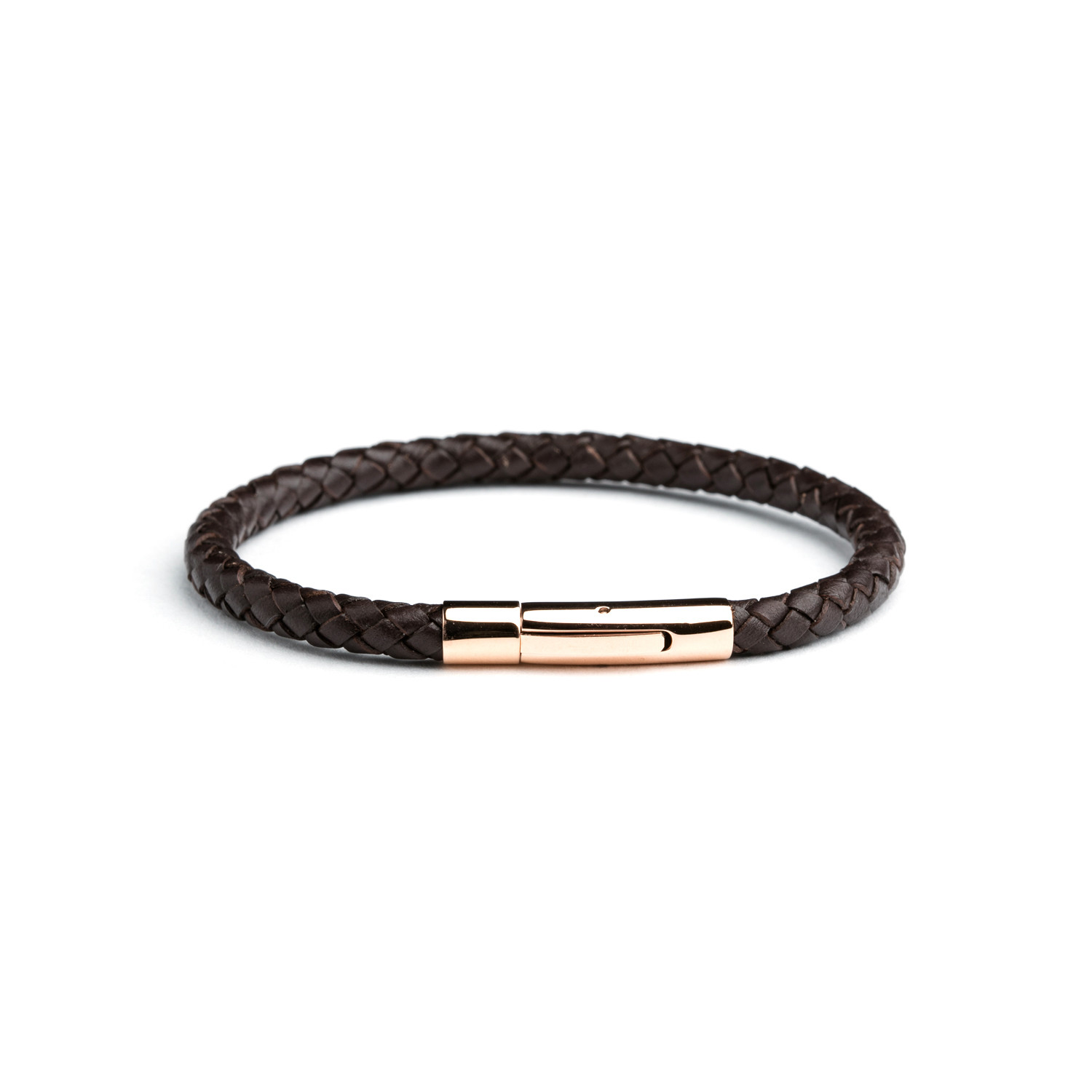 Leather + Rose Gold Bracelet // Brown - Jean Claude Jewelry - Touch of ...