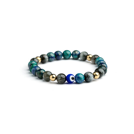 Lazurite Evil Eye Bracelet // Blue + Green