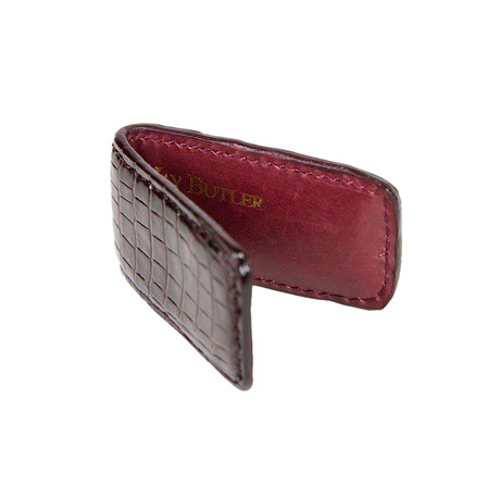 Crocodile Money Clip // Burgundy