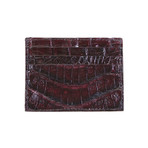 Crocodile Card Case // Burgundy