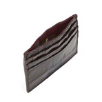 Crocodile Card Case // Burgundy