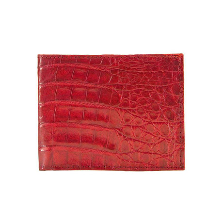 Crocodile Bifold Wallet // Red