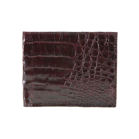 Crocodile Bifold Wallet // Burgundy