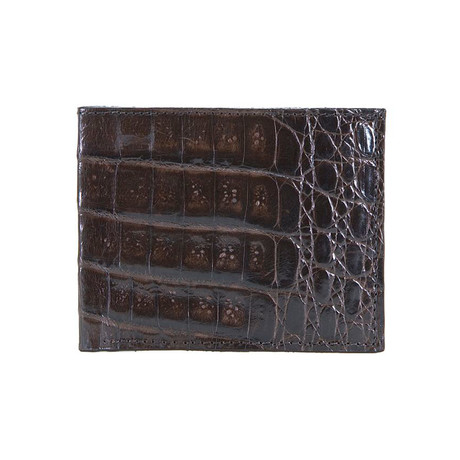 Crocodile Bifold Wallet // Dark Brown