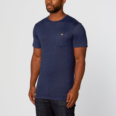 Ty Long Curved Tee // Navy (XS)