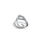 Deer Antler Ring // Silver Plated White Bronze (Size 4)