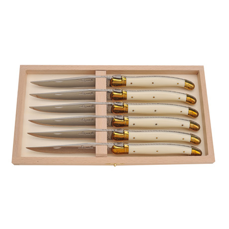 Steak Knives + Ivory Colored Handles // Set of 6