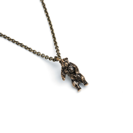 Tiny Cave Bear Pendant // Bronze