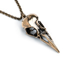 Raven Skull Pendant // Aged Bronze