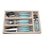 Everyday Flatware Set + Turquoise Handles // Set of 24