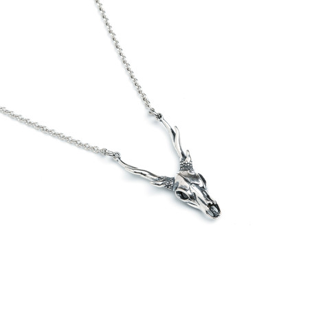 Deer Skull Necklace // Sterling Silver