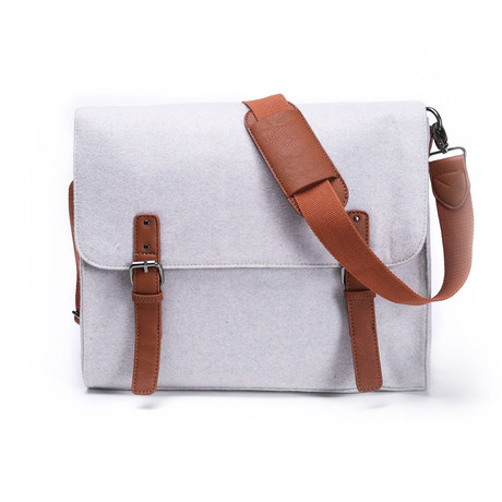 Wool Messenger Bag // Grey