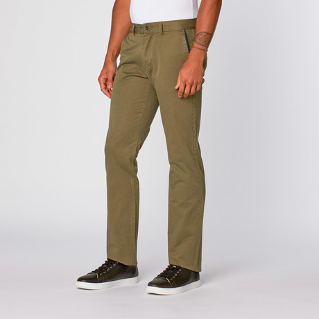 Piped Pocket Chino // Olive (30)