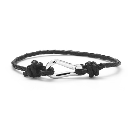 Carabiner Bracelet (Black Leather)