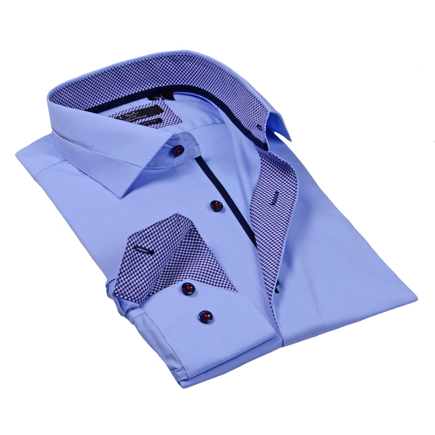 Levinas // Solid Button-Up Dress Shirt // Light Blue (L) - LVS by ...