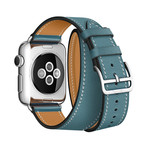 Double Tour Leather Band // Blue (38mm)