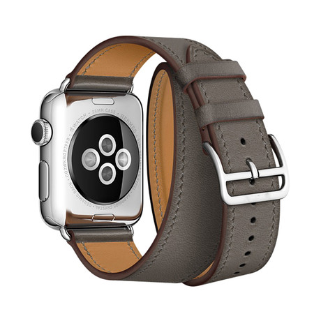 Double Tour Leather Band // Grey (38mm)