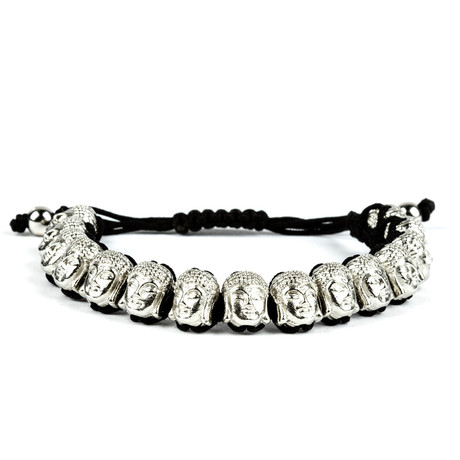 Zen Buddha Bracelet // Black + Silver