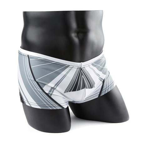 Marco Marco // Lazer Swim Trunk // Gray + White (L)