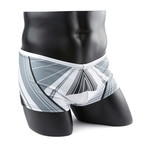 Marco Marco // Lazer Swim Trunk // Gray + White (L)