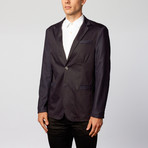 Contrast Woven Sleeve Blazer // Solid Black (L)